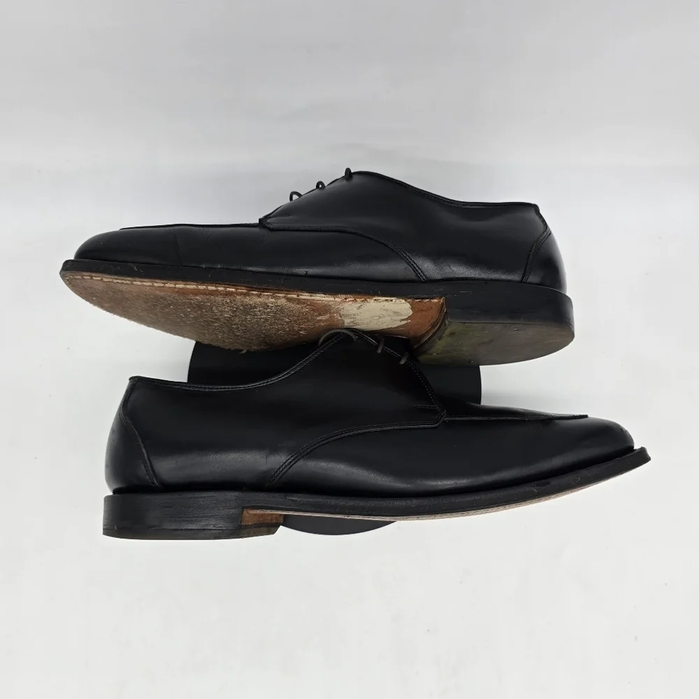 Allen Edmonds Shoe Mens 10.5 3E Burton Black Apron Toe Derby Oxford Dress